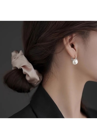 925 Ayar Gümüş 10 Mm İnci Küpe