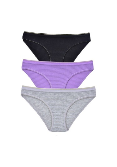 Kadın 3'Lü Paket Desenli Bikini Külot Karışık (481017810)-Tek Ebat-Karışık Çok Renkli