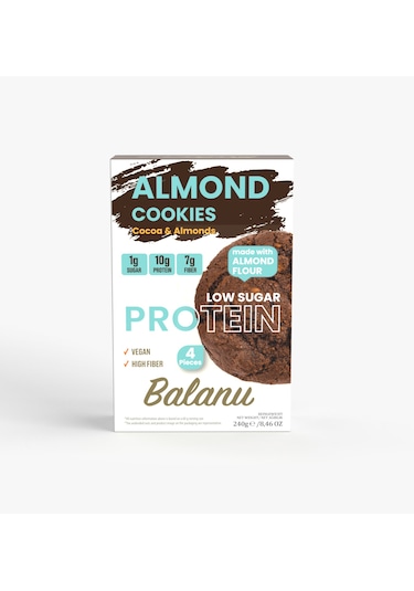 Balanu Almond Kakaolu ve Proteinli Bademli Kurabiye 200 G