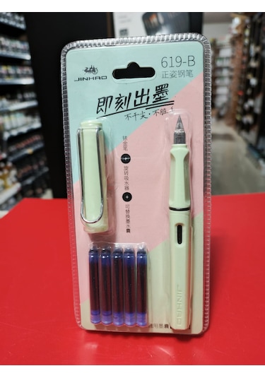 Jinhao Dolma Kalem Pastel Fıstık Yeşil F Uç Kalem+5 Kartuş