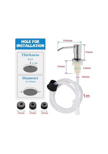 Set 3-siyah-350ml-mutfak Lavabo Sıvı Sabunluk Pompaları Paslanmaz Çelik Kafa Lavabo El Losyonu Sabunluklar Tüp Hortum Şişe Aksesuarları İle