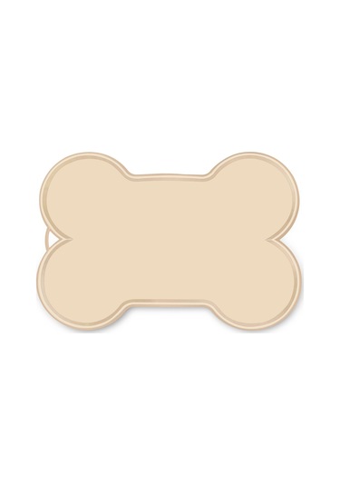 Köpek Kedi Mama Matı Büyük 22x16 İnç Kaymaz Evcil Hayvan Köpek Mama Matı Bej