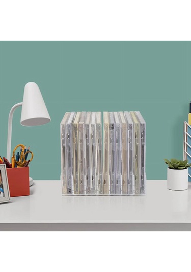 Reedark 4 Parça Şeffaf Akrilik Cd Organizatörü - 14 Cd Kapasiteli, Kompakt Ve Dayanıklı Şeffaf