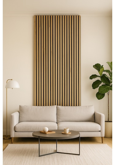 Savana Meşe Keçe Tabanlı Ses Yalıtımlı Duvar Paneli 60x280 Cm Akustik Dekoratif Panel 8 Mm Kalınlık Savanameşe