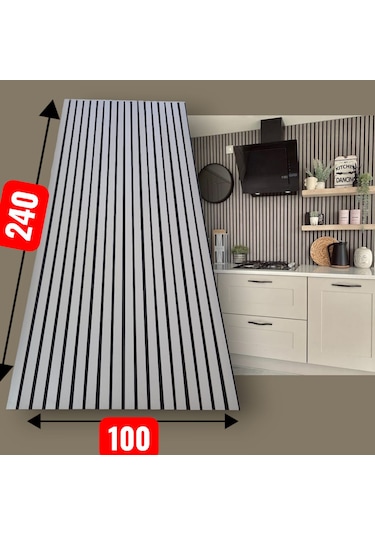 Yeni Gri Akustik Duvar Paneli 100x240 Ahşap Duvar Paneli 100x240