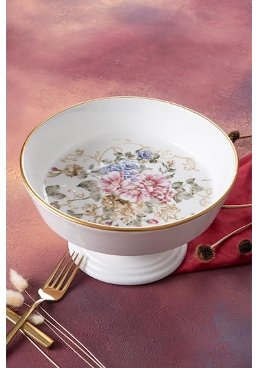 Rosa Ayaklı Salata Kasesi - 23,5 Cm