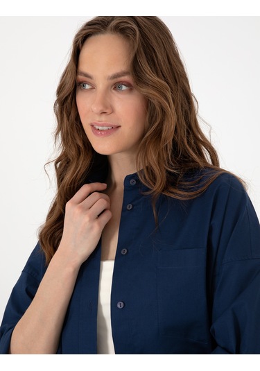 Pierre Cardin Kadın Lacivert Gömlek Desenli 50313596-vr033 Lacivert