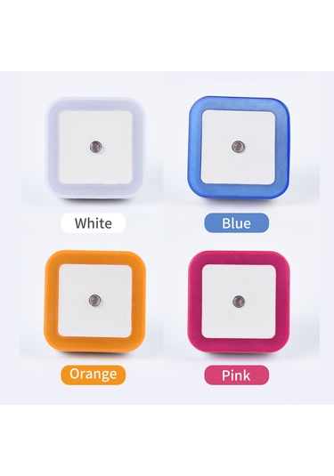 Geeksen Eu Plug Mavi Led Akıllı Işık Kontrollü Sensör Gece Lambası - Enerji Tasarruflu Odalar, Koridorlar İçin Otomatik Aç/kapat Duvar Soket Lambası Mavi