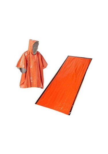 Prestigegoods Acil Durum Kamp Seti - Su Geçirmez Panço, Battaniye Ve Çadır - Outdoor Kamp Ve Macera İçin Çok Renkli