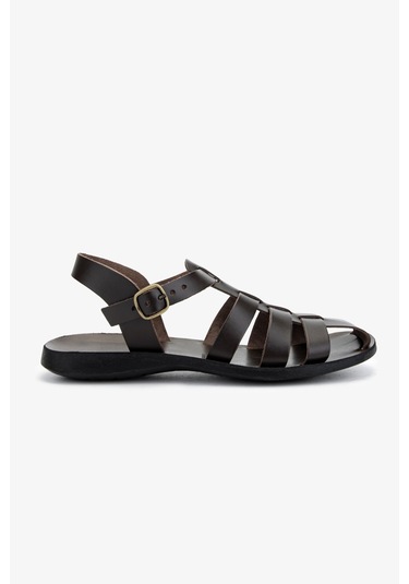 Valmenti Erkek Hakiki Deri Kahverengi Düz Sandalet 1152 019 Erk Sndlt Y25 T.moro Kahverengi