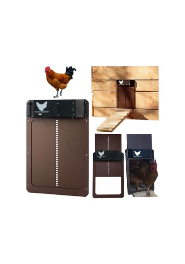Tuomeng Otomatik Işığa Duyarlı Tavuk Kümesi Kapısı Tavuk Kümesi Evcil Hayvan Kapısı Hayvancılık Kırmızı