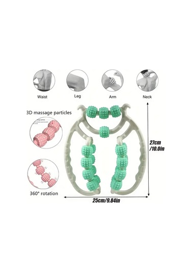 15 Tekerlekli Bacak Boyun Kol Masaj Aleti 4741 Açık Mavi
