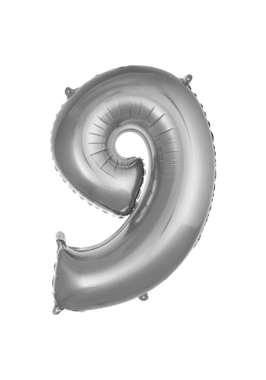 Folyo Balon Rakam Gümüş Renk 34 Inc 76 Cm Helyum Uyumlu 9