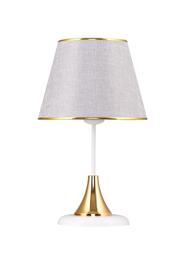 DEDE LİZBON ABAJUR BEYAZ GOLD MASA LAMBASI Beyaz - Gri