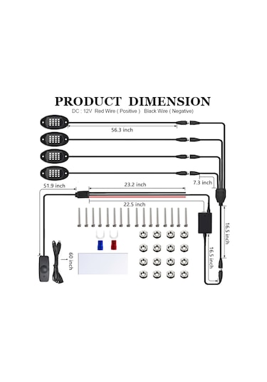 Teltree Rgb Arazi Aracı Tabanca Lambaları - 4 Lü Set, 24 Tuşlu Kumanda Ve App Bt Kontrol, 16 Milyon Renk, Yüksek Parlaklık 5050 Led