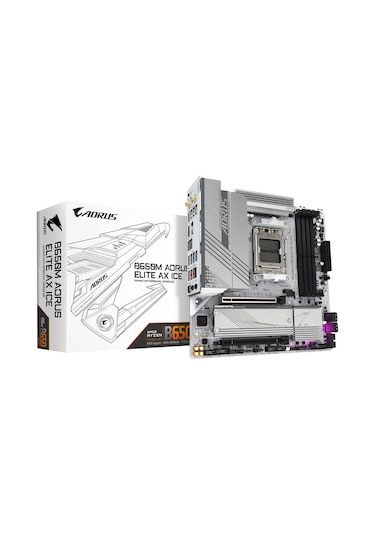 Gigabyte B650m Aorus Elıte Ax Ice Am5 Ddr5 8000mhz Oc Matx Aaaa11gıg0048