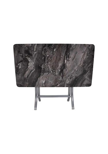 Dekoratif Siyah Mermer Desenli Katlanabilir Masa Yemek Masası Çalışma Masası 70 120 Diğer