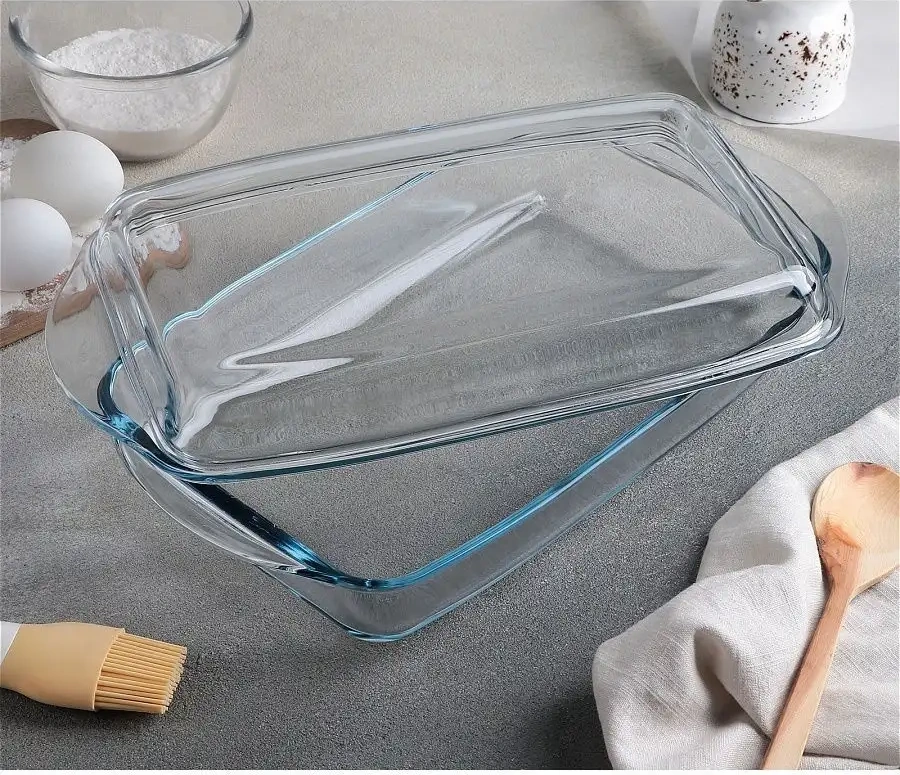 Borcam 2000 Ml + 1375 Ml Kapaklı Fırın Kapları 9218394 Beyaz