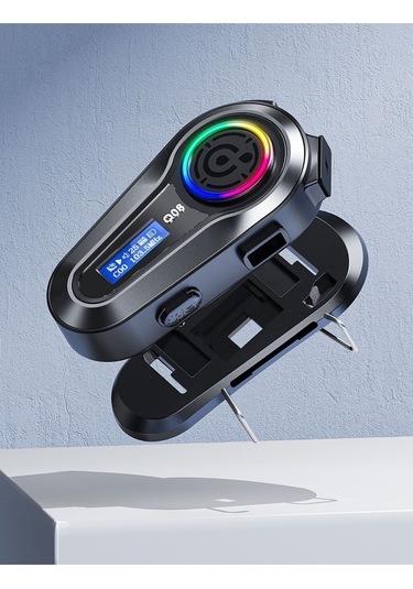 Motorsiklet Kask Interkom Kulaklık Rgb Işık Lcd Ekranlı Fm Radyo Bluetooth 5.3 Çift Telefon Bağlantı