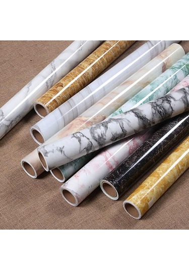 Opulentliving Ekonomik Çevre Dostu Pvc Mermer Desenli Duvar Kağıdı - 3m, 9 Desen, Kendinden Yapışkanlı