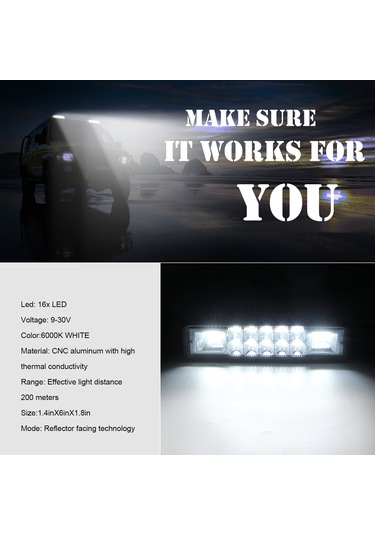 2 Adet 6 İnç Led Bölme Işık Çubuğu 60 W Led Çalışma K21064-2