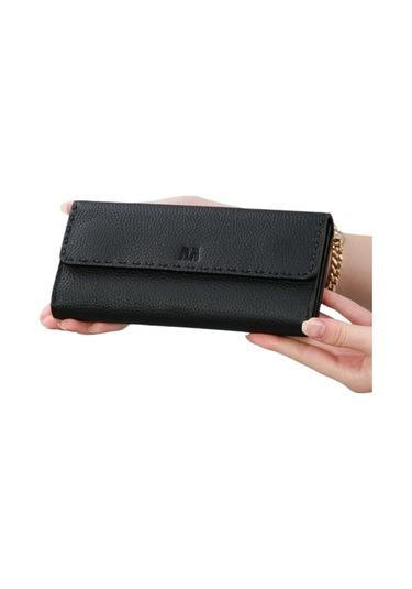 Mft Leather Hakiki Deri El Portföyü Cüzdan Hilton 8926 Flother Mat Siyah