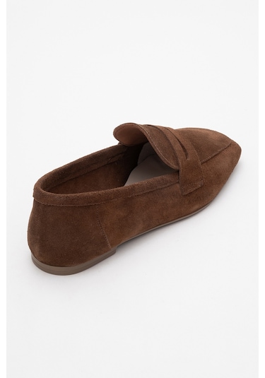 Luvishoes Luvi Shoes Morne Kahverengi Süet Hakiki Deri Kadın Loafer Ayakkabı Kahve Süet