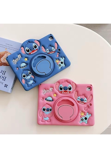 Samsung Galaxy Tab S9 Fe Plus / S9 Plus 12.4" Uyumlu Stitch Standlı Çocuklara Özel Karakterli Arka Kapak