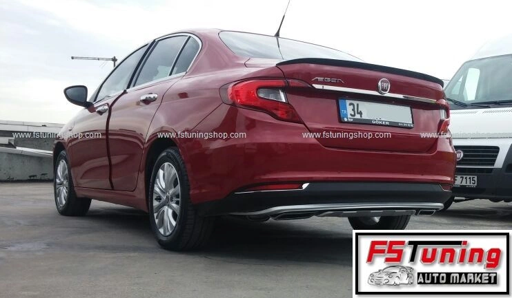 Autogp Fiat Egea Difüzör Seti Ön Ve Arka Takım Çift Çıkış Gri