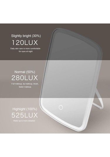 Vkemall Beyaz Ve Pembe Renkli Abs Malzemeden Yapılmış, 68 Işık Taneli, 3 Renk Seçenekli Şarj Edilebilir Led Ayna Pembe