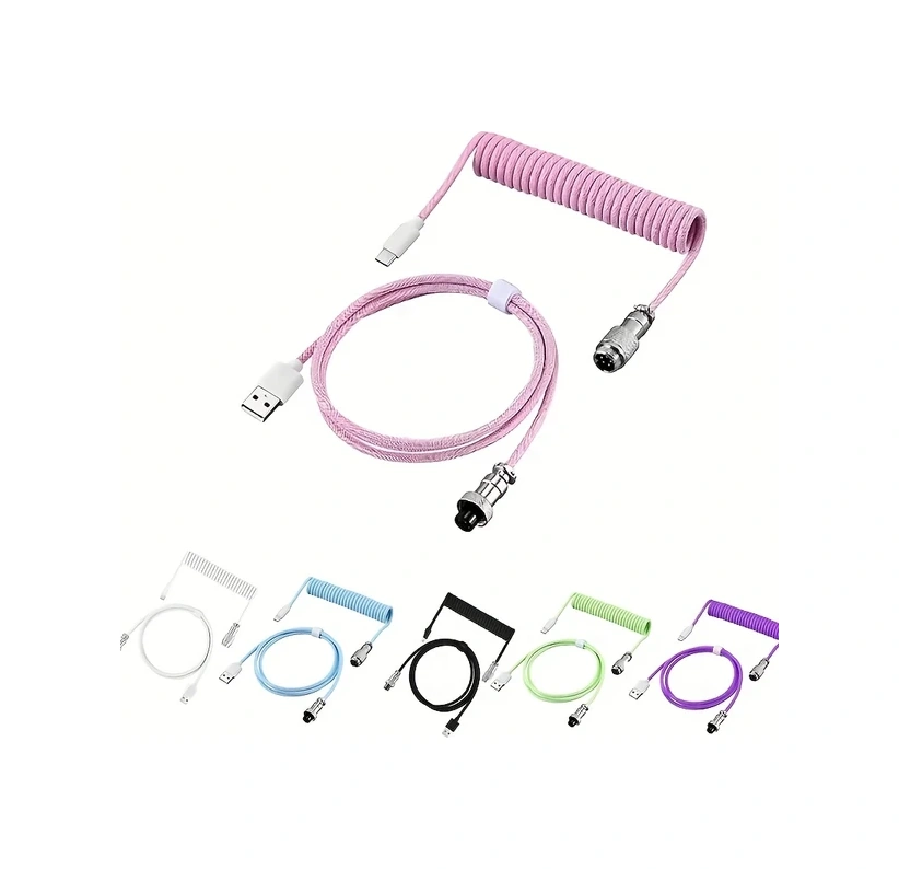 Sunshine011 Mekanik Klavye Kıvrımlı Kablo Usb C Usb Aviator Oyun Bilgisayar Aksesuar Mavi 118.11 İnç