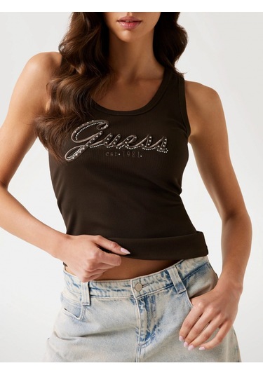 Guess Raissa Kadın Kahverengi Top W5yp00kcxj2-g1t7 Kahverengi