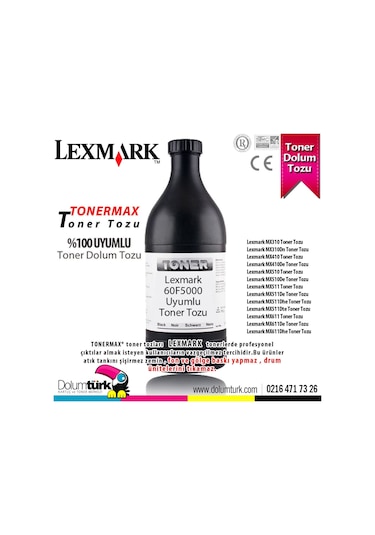 Lexmark 605H / 60F5H00 Toner Tozu 250Gr. / Mx310 / Mx410 / Mx510