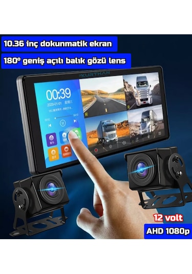 Dokunmatik Dvr 4k 1080p Video Müzik 2 Adet Ahd 180 Derece Kamera