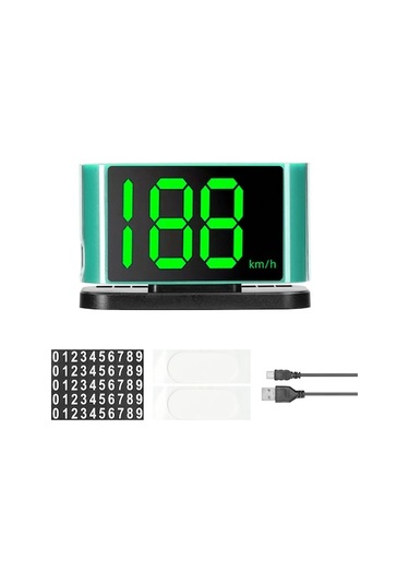 Araç Hud Hız Göstergesi - Usb Bağlantılı Yeşil Ekranlı Hız Uyarı Cihazı