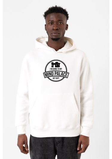 Sherlock Mind Palace Beyaz Erkek 3ip Kapşonlu Sweatshirt 001