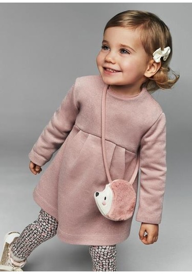 Mayoral Kız Bebek Pembe Elbise Çanta Takım 02915 Pembe