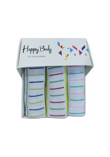 Happy Body Art.23334 Penye 3 Çift Özel Kutulu Bayan Patik Çok Renkli