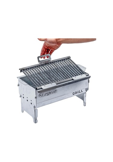 Katlanabilir Ayaklı Portatif Mangal - Paslanmaz - Argeus - Orta - Taşıma Çantalı Diğer