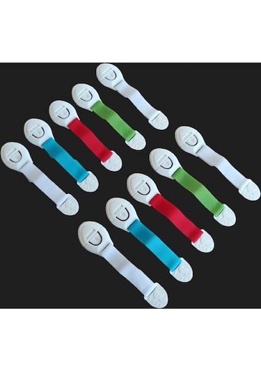 Demet Home Uzunluk Ayarlı Çocuk Çekmece Dolap Emniyet Kilidi Çok Renkli 10'lu Çok Renkli