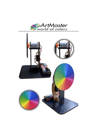 Newton Renk Çarkı Yapım Seti 12x7x10 Cm 1 Adet Okul Sınıf Fen Bilimleri Deney Setleri Nevton Çarkı Yapımı