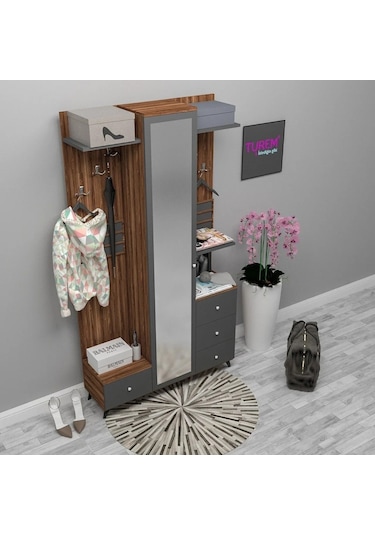 Grey Portmanto Mdf Antrasit