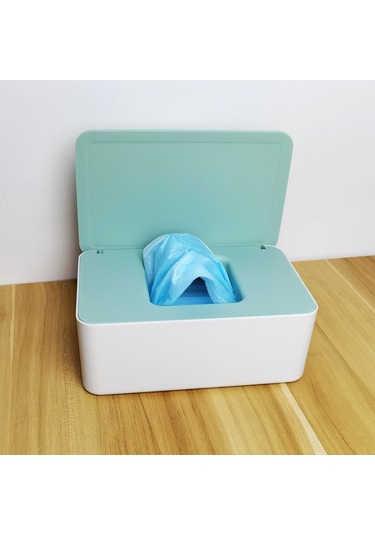 Springsun Masaüstü Islak Mendil Kutusu - Toz Geçirmez Kapaklı, Şık Ve Dayanıklı Siyah