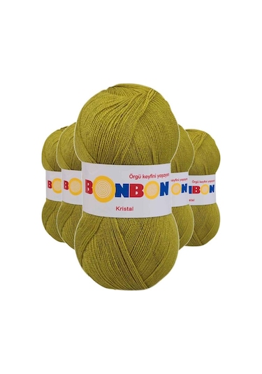 5 Adet Kristal El Örgü Lif İpi Çimen Yeşili 98229