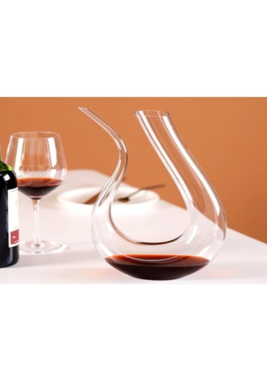 Reedark Kristal Cam 1500ml Şarap Decanterı - U Tipi Akustik Desenli Ev & Restoran Kullanımı - Renkli Modern Stili