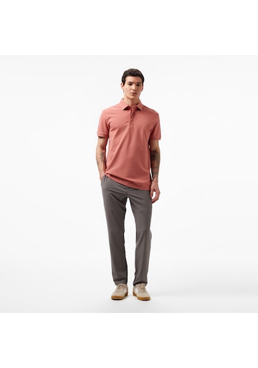Nautica Erkek Kahverengi Slim Fit Polo Düz K35062t Kahverengi