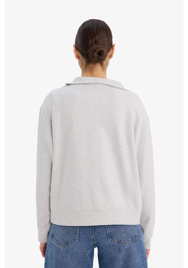 Defacto Regular Fit Yarım Fermuarlı Baskılı Sweatshirt G6692ax25wngr93 Gri-gr93 Defacto Regular Fit Yarım Fermuarlı Baskılı Sweatshirt G6692ax25wngr93 Gri-gr93