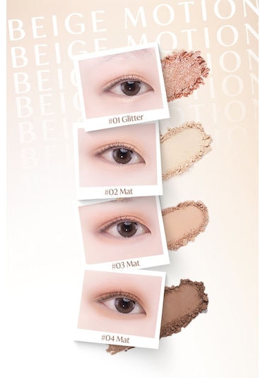 Yoğun Pigmentli Mat Ve Işıltılı Tonlar Barındıran 4'lü Far Paleti Day Vibe Palette 1 Beige Motion 1