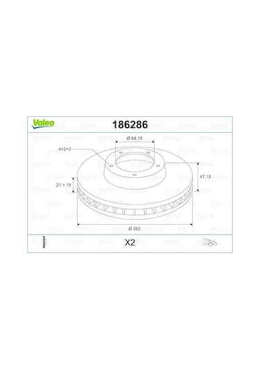 Rover 200 400 1.6 90-96 Ön Fren Diski Havalı Tk.Kalın 4x47x262 MM