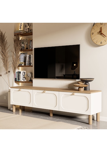 1280 Monza 180 Cm Membran Mdf Kapaklı Bohem Tv Ünitesi Sepet-be